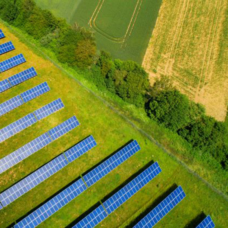 birdview image of solar power system for ESG and sustainability initiatives
